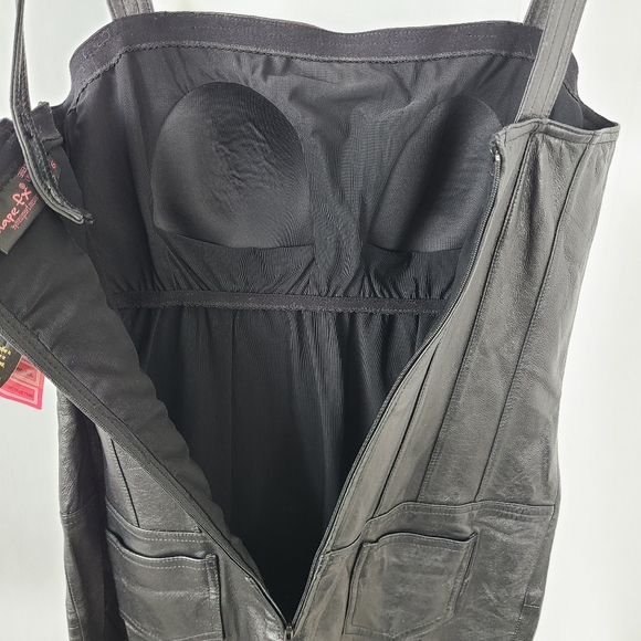 NWT Newport News Shape FX Genuine Leather Bodycon Fitted Dress - Picture 6 of 11